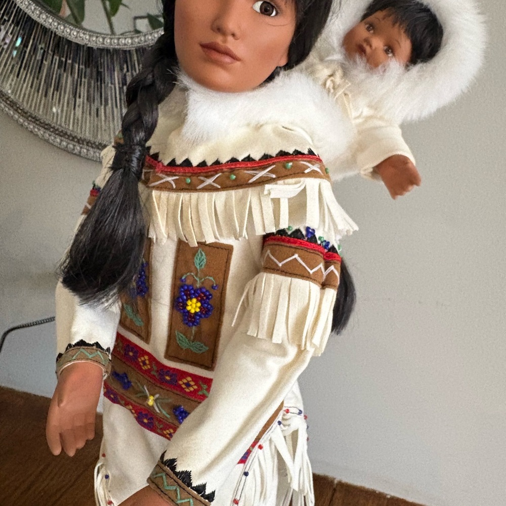Native-Inspired Doll Set with Baby